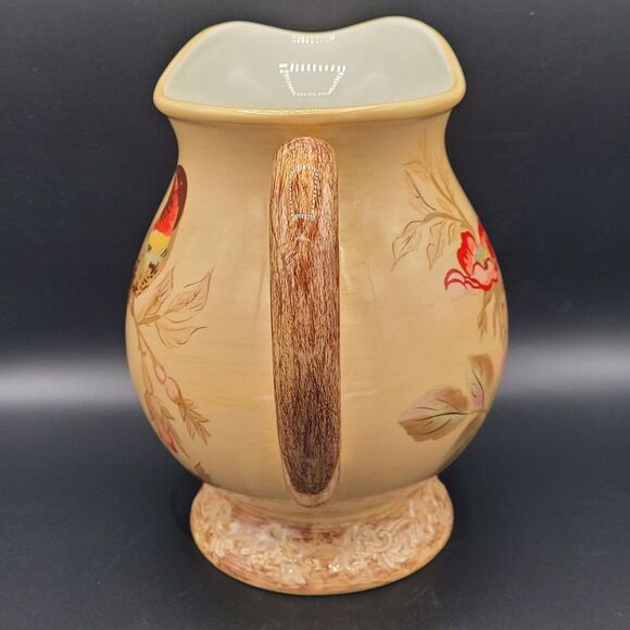 Burton & Burton Lowden Fields Ceramic Pitcher With Birds And Flowers - Picture 2 of 10